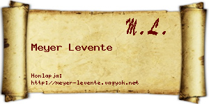 Meyer Levente névjegykártya